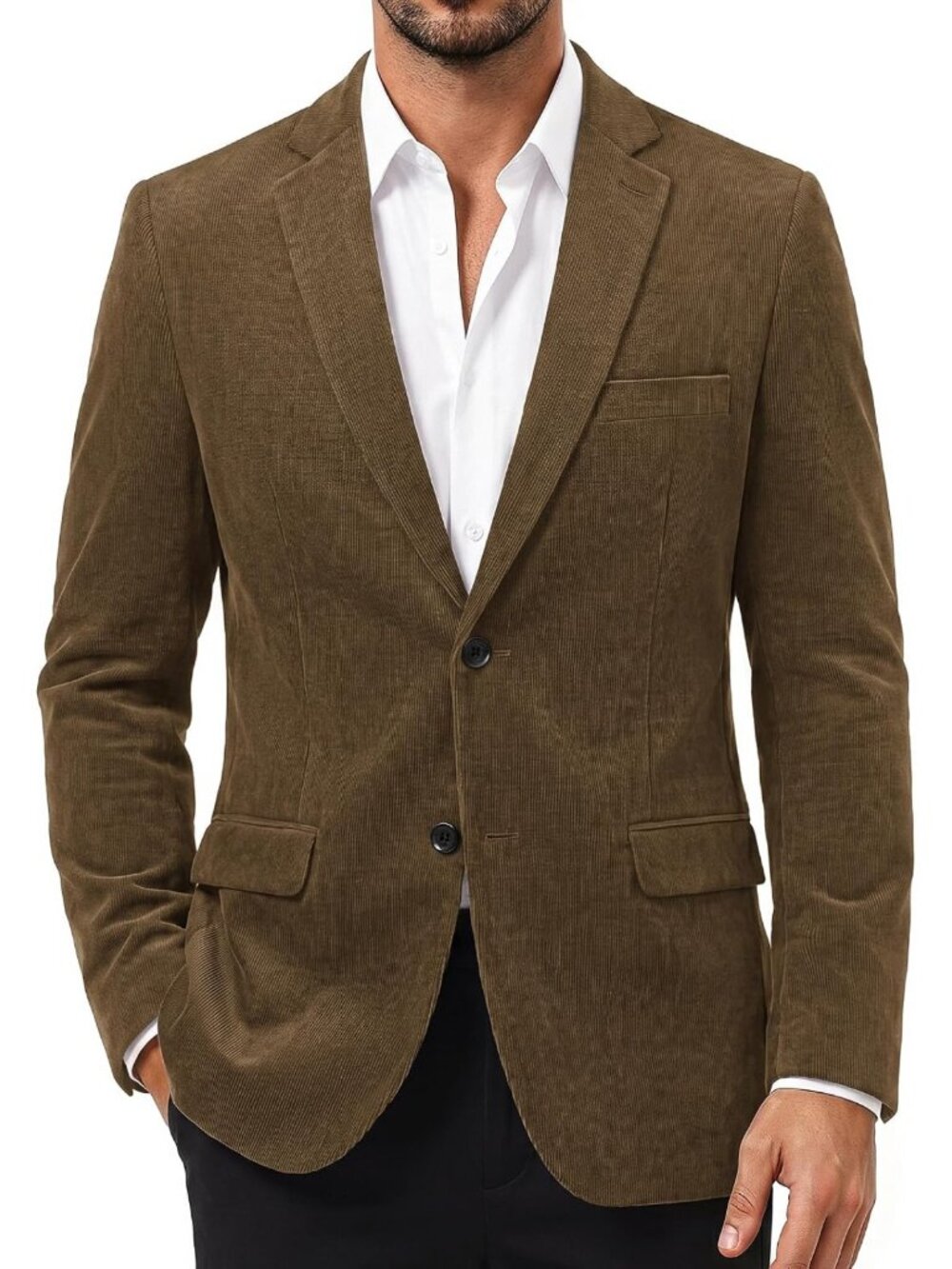 Slim Fit Casual Corduroy Blazer Jacket for Men | Stylish Sports Coat